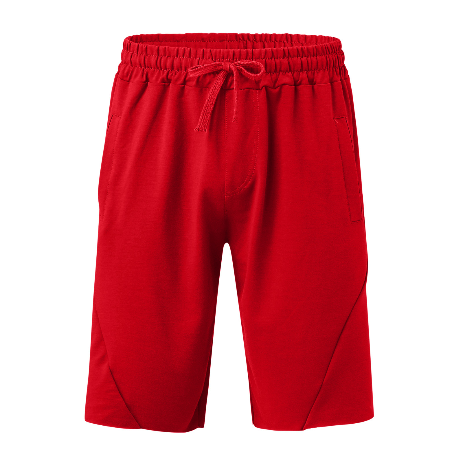 thumbnail image 4 of Pantalones cortos casuales de cintura media con cordón y bolsillo hasta la rodilla para hombre: poliéster/algodón, corte holgado, ropa deportiva de verano, 1 par, 4 of 6